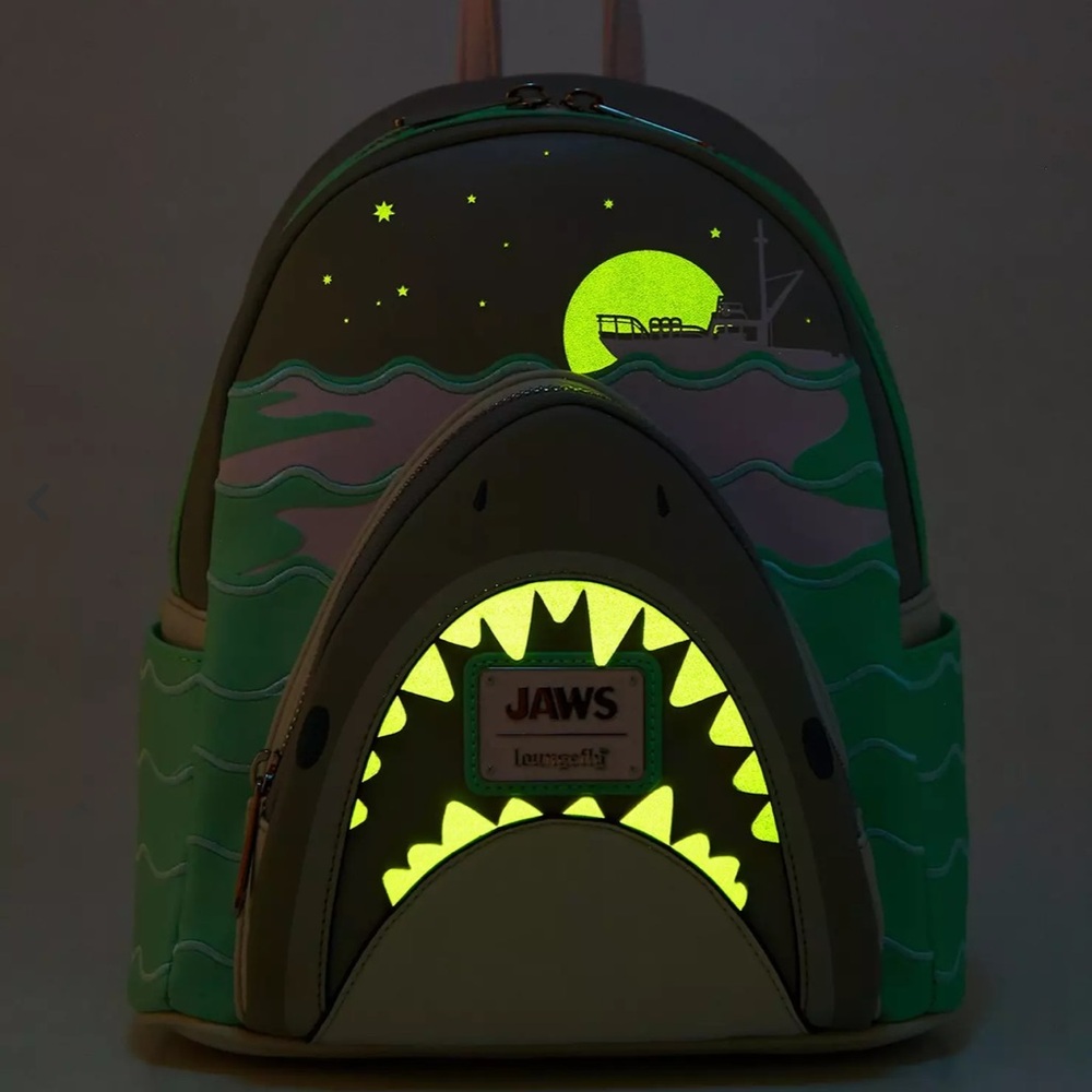 Loungefly Jaws Glow-in-the-Dark Mini Backpack - Picture 5 of 16